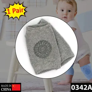 0342A Baby Toddler Knee Pads for Crawling, Anti-Slip Padded Stretchable Elastic Cotton Soft Breathable Comfortable Knee Cap Elbow Safety Protector (Assorted color)