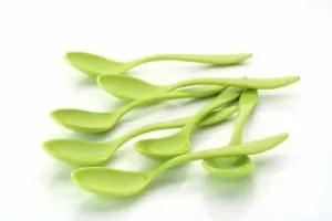 10-Piece Plastic Green Spoon Set for Kids