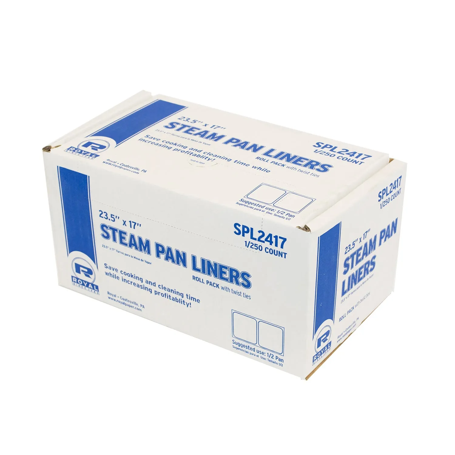 1/2 Pan Steam Pan Liners with Twist Ties, Pack of 250