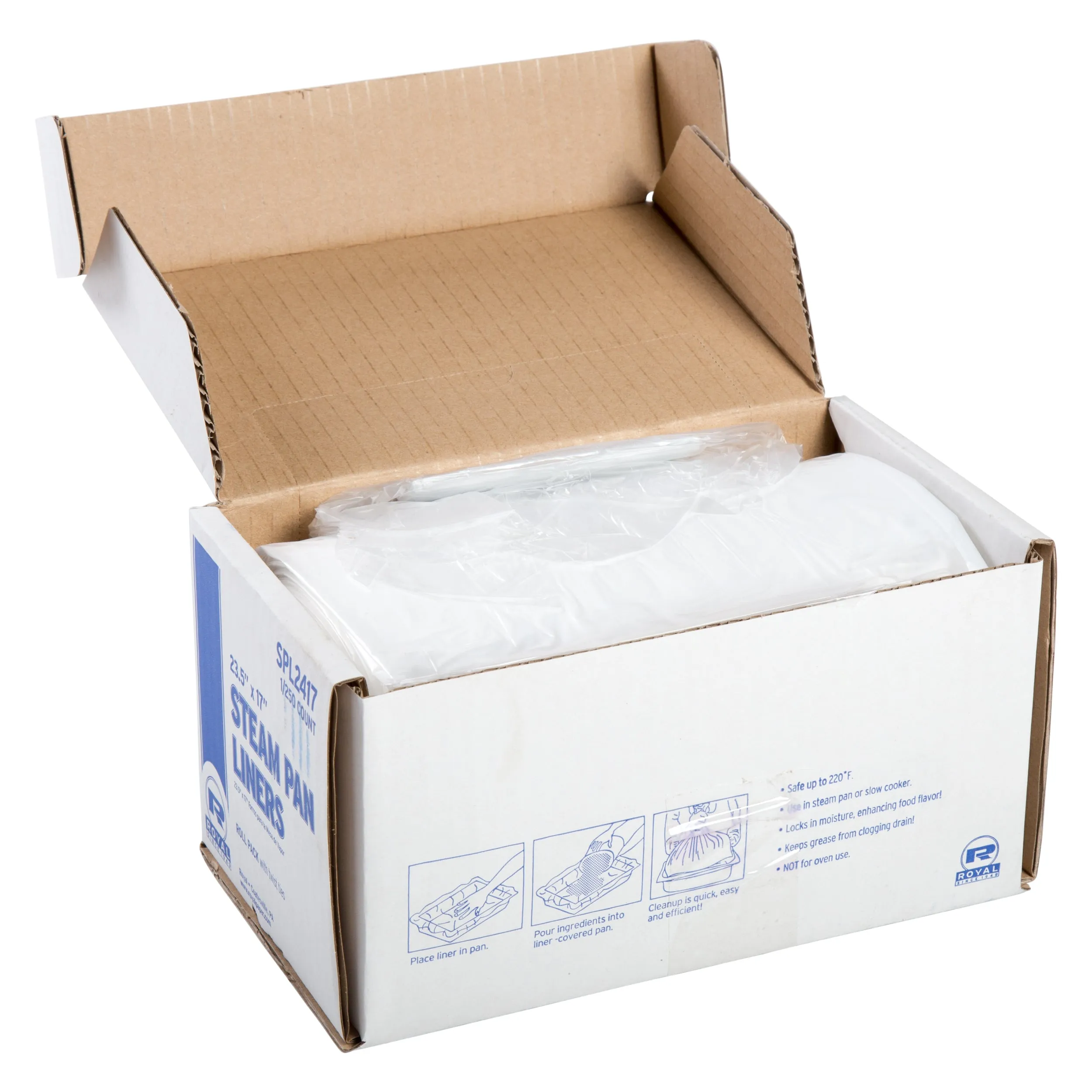 1/2 Pan Steam Pan Liners with Twist Ties, Pack of 250