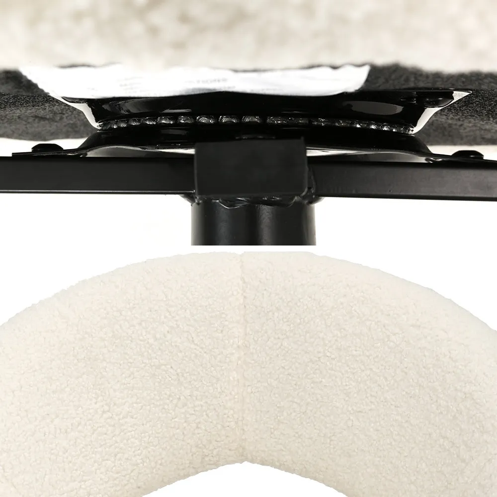 2 Swivel Sherpa Upholstered Dining Chairs, Beige - Artiss