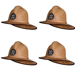 4 Pack of Straw Firefighter Hats! Lg/XL