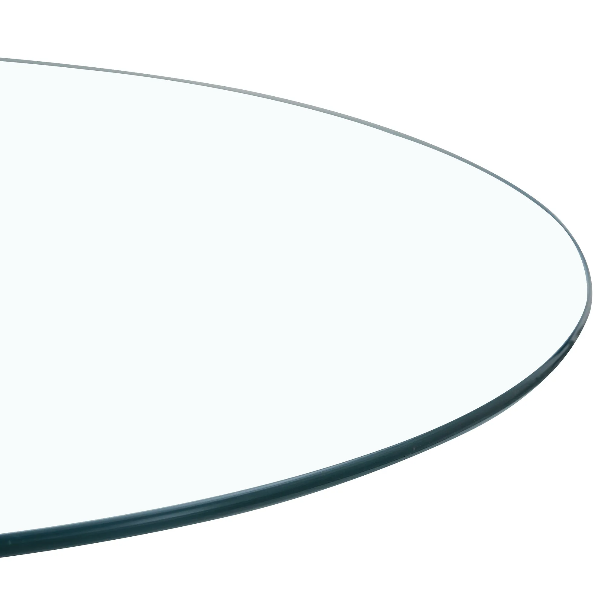 42" Round Glass Dining Table Set with 6 Leather Chairs, Black Metal Base-Legs