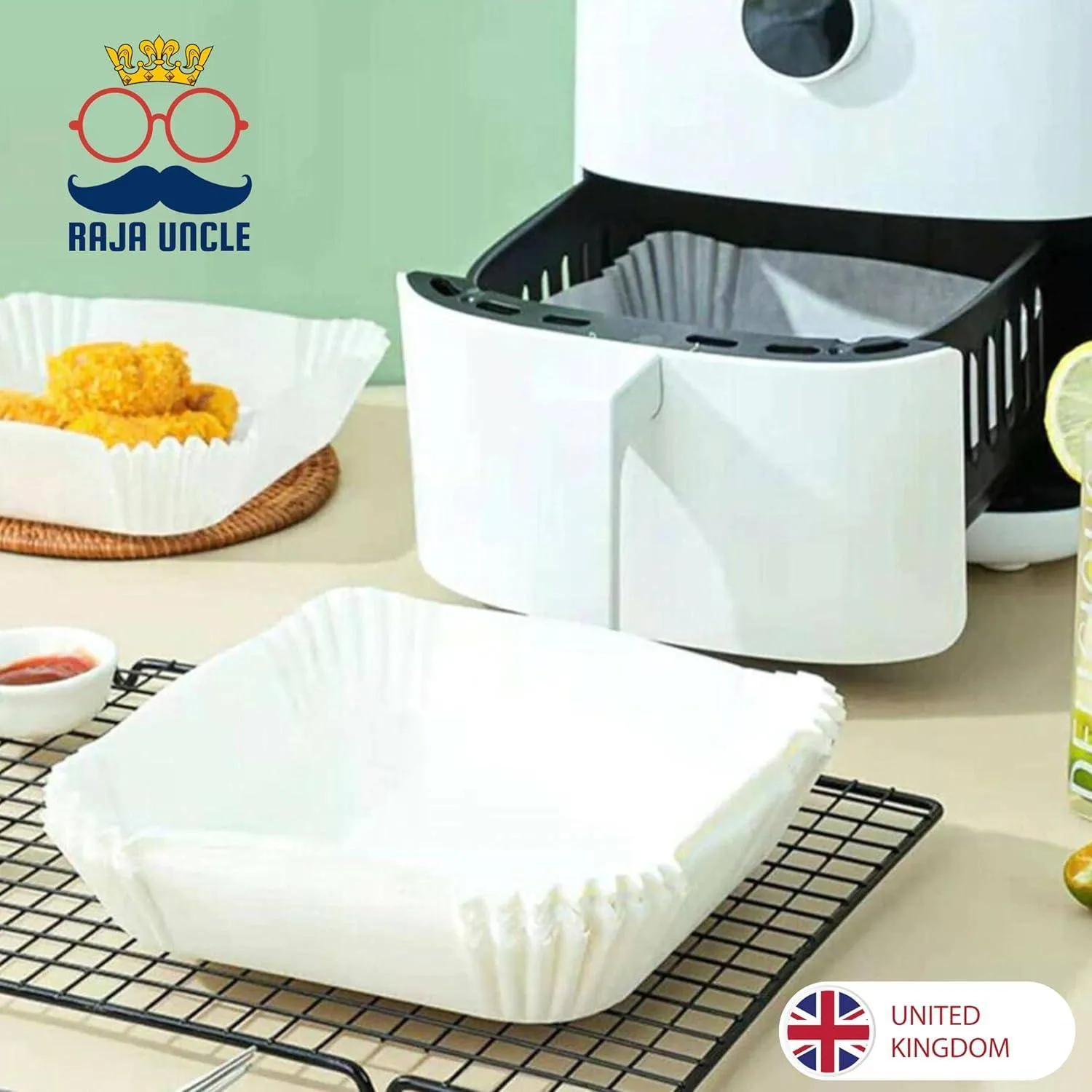 6.3 Inch Square White Air Fryer Liners [100Pcs]
