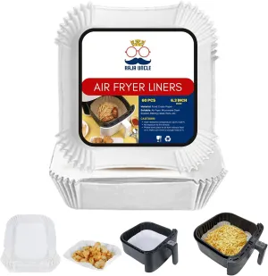 6.3 Inch Square White Air Fryer Liners [100Pcs]