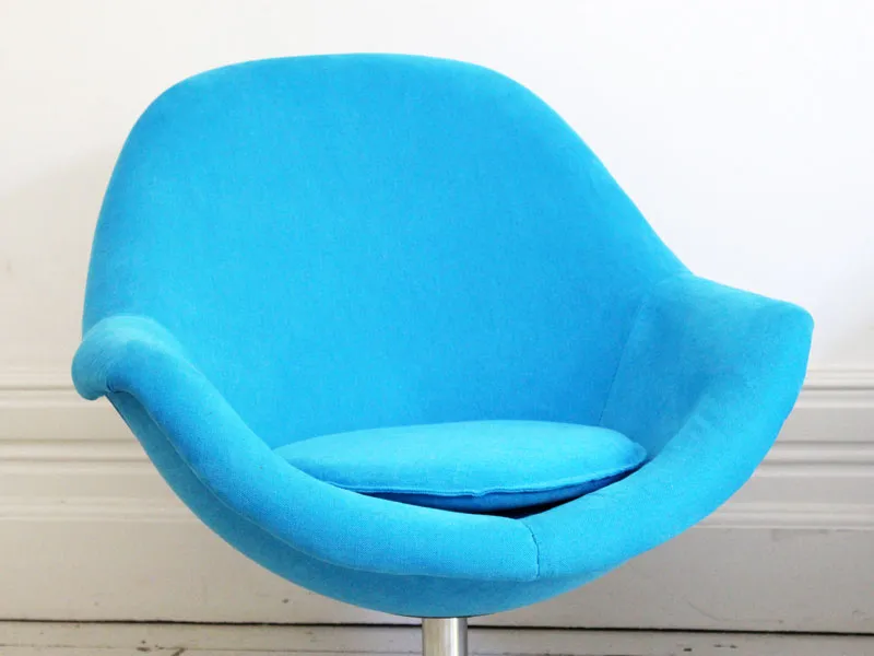 A Pair of 1960's Egg Pod Chairs with Chrome Swivel Base