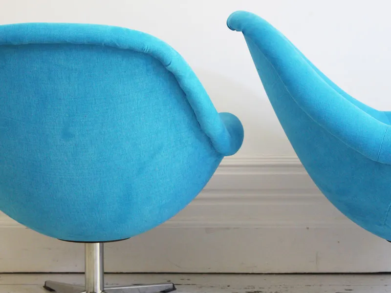 A Pair of 1960's Egg Pod Chairs with Chrome Swivel Base