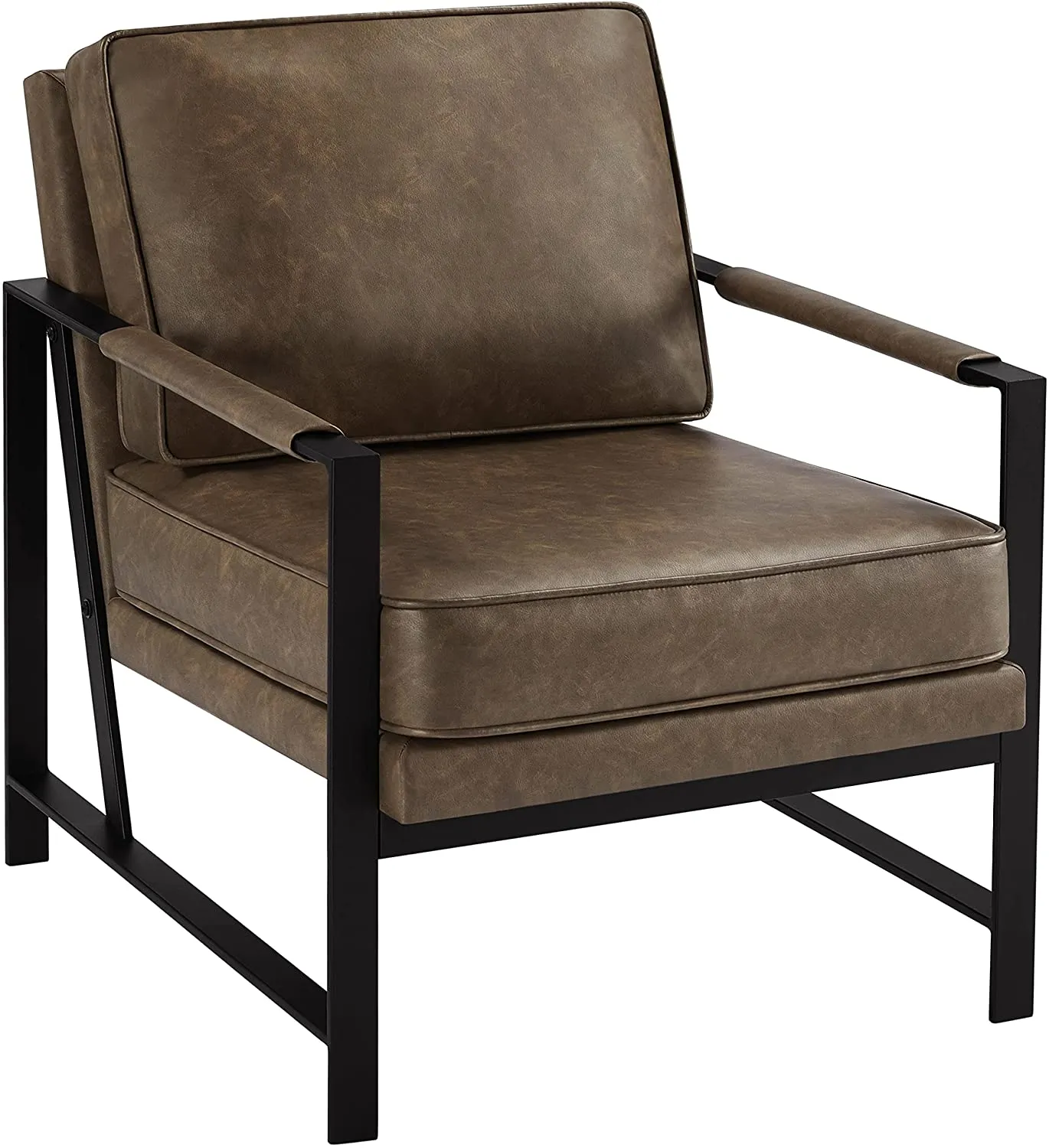 Accent Chair Set Upholstered Retro Arm Chair with Metal Legs