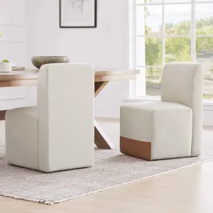 Aida Performance Fabric Dining Chair With Casters Base