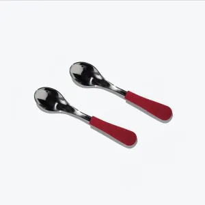 Avanchy Stainless Steel Baby Spoons - Pack of 2 - Magenta