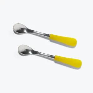 Avanchy Stainless Steel Infant Spoons 2 Pack. (Younger Babies)