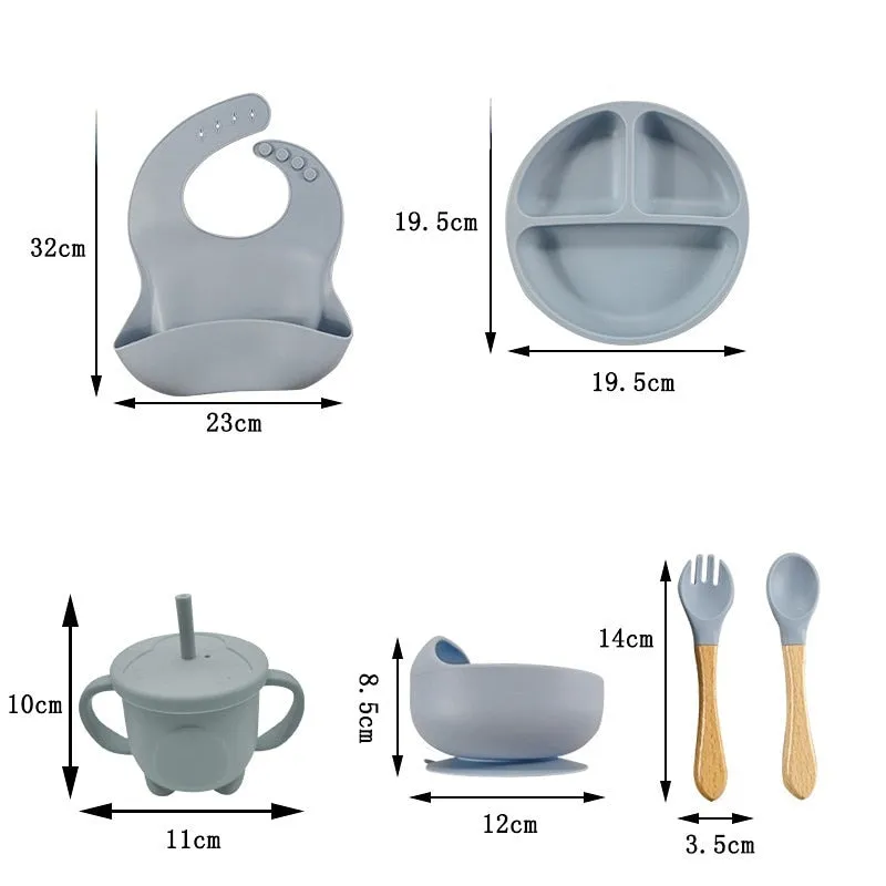 Baby 6/8-piece Silicone Tableware Set