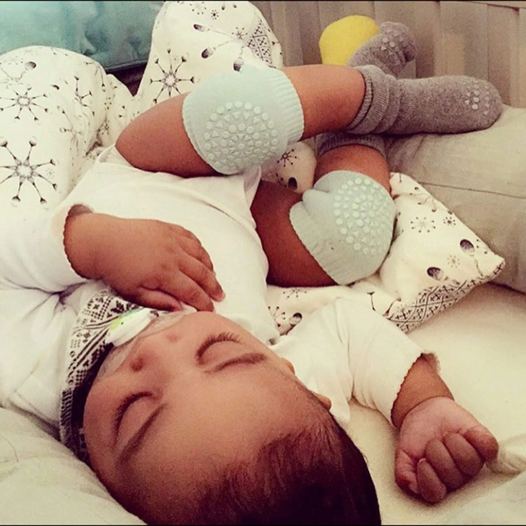 Baby Crawling Non-Slip Knees Baby Knee Pads Baby Protective Socks Baby Leg Warmers (5 Pairs)