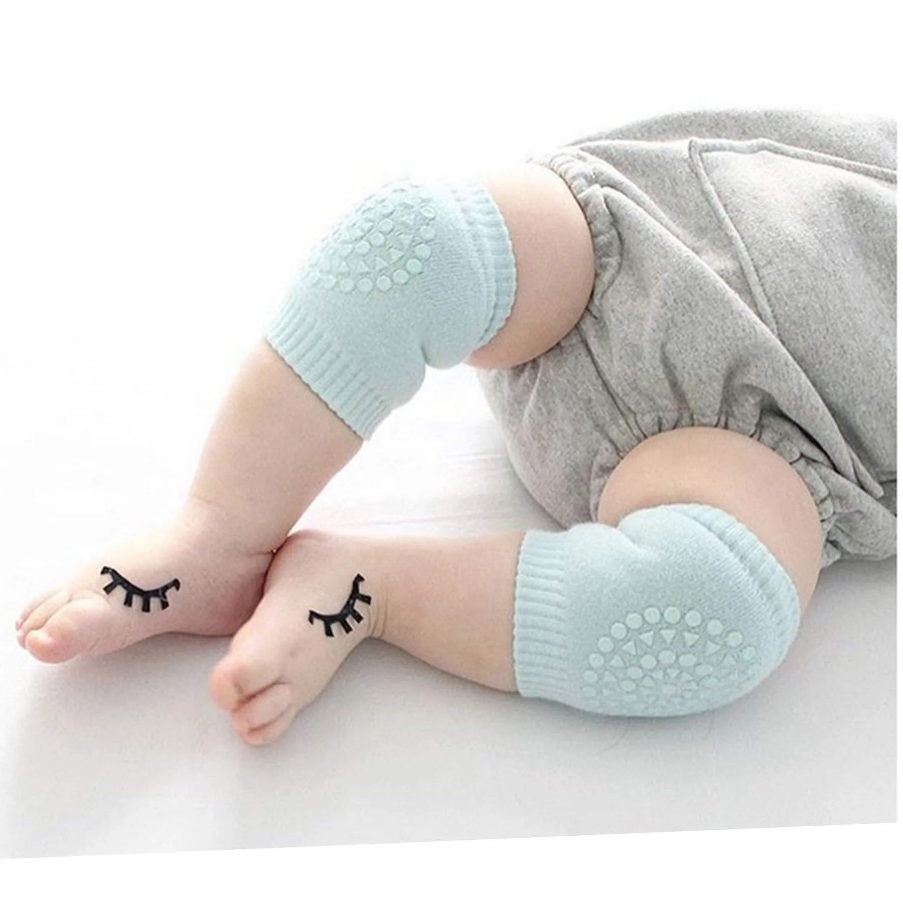 Baby Crawling Non-Slip Knees Baby Knee Pads Baby Protective Socks Baby Leg Warmers (5 Pairs)