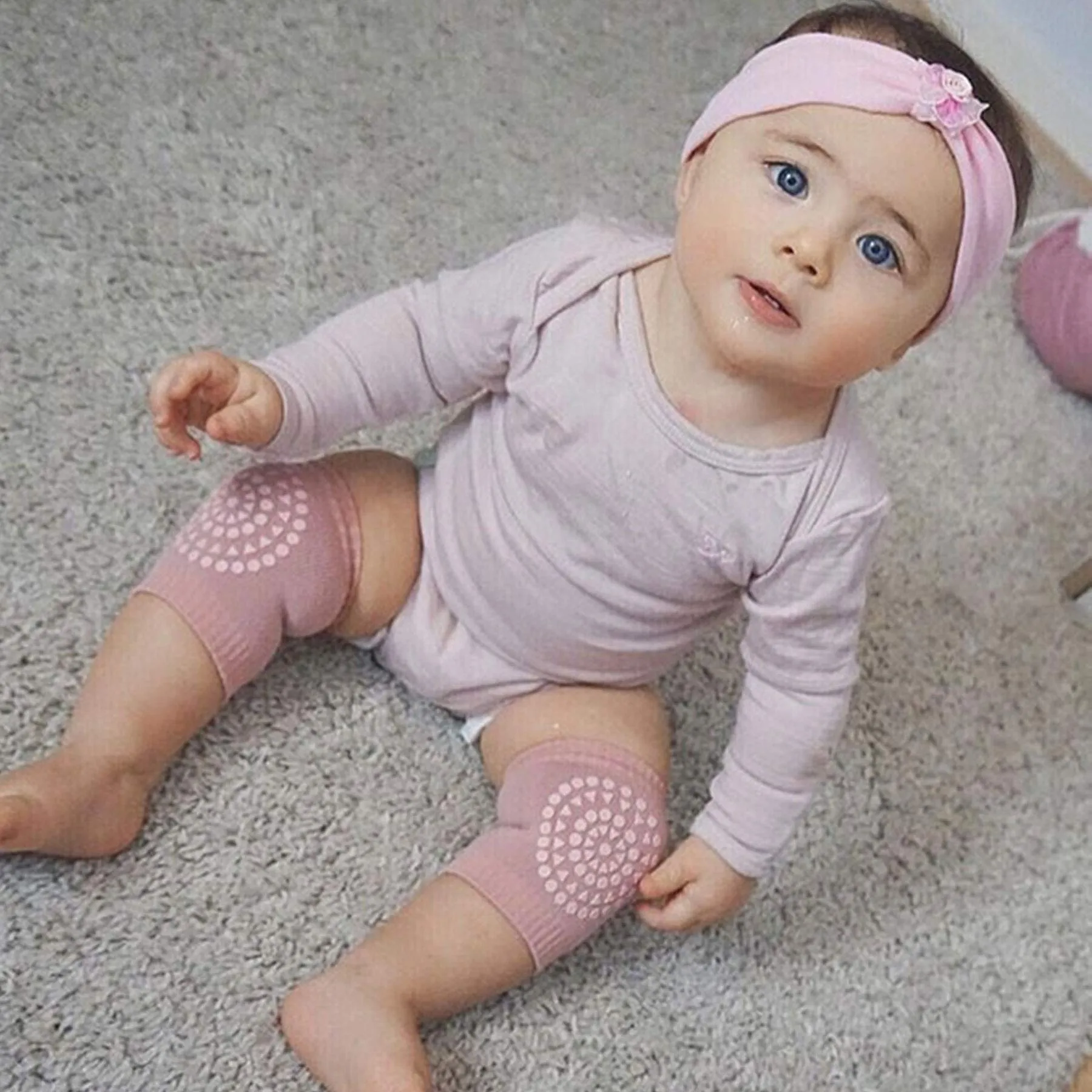 Baby Crawling Non-Slip Knees Baby Knee Pads Baby Protective Socks Baby Leg Warmers (5 Pairs)