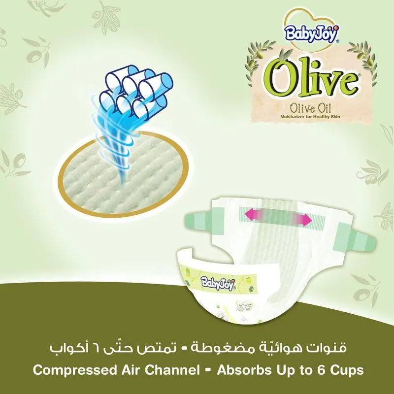 Baby Joy Olive Diapers Mega Box - Size 3 - Medium - 6-12 kg - 168 Diapers