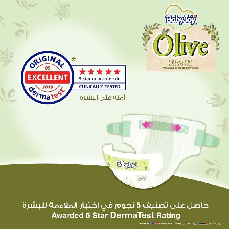 Baby Joy Olive Diapers Mega Box - Size 3 - Medium - 6-12 kg - 168 Diapers