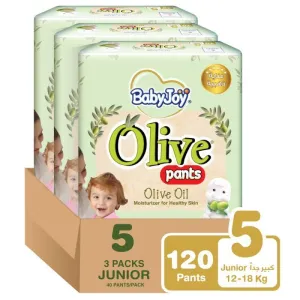 Baby Joy Olive Pants Mega Box - Size 5 - Junior - 12-18 kg - 120 Diapers