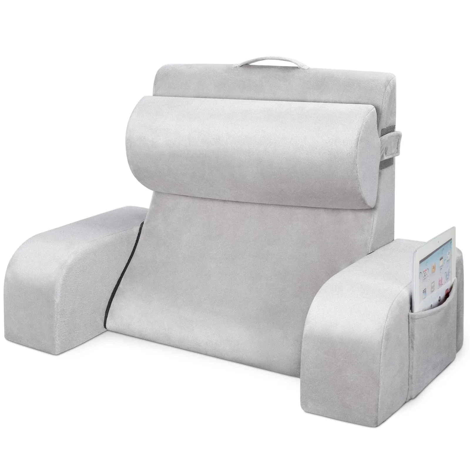 Back Support for Relaxing Lightweight Bed Reading Pillow with Arms