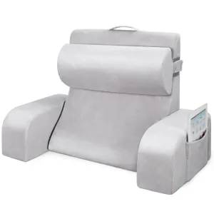 Back Support for Relaxing Lightweight Bed Reading Pillow with Arms