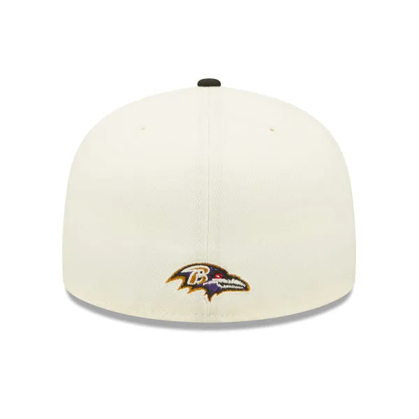 Baltimore Ravens New Era 2022 NFL Sideline 59FIFTY Fitted Hat - Chrome/Black