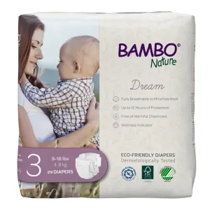 Bambo Nature Dream Diapers Eco-Friendly Baby Diaper, Size 3, 9-18 lbs.