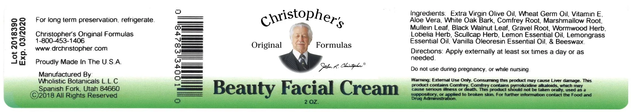 Beauty Facial Cream - 2 oz.