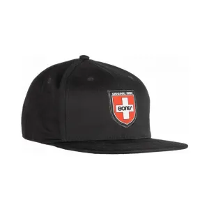 Bones Hat Official Swiss Shield Snapback Black
