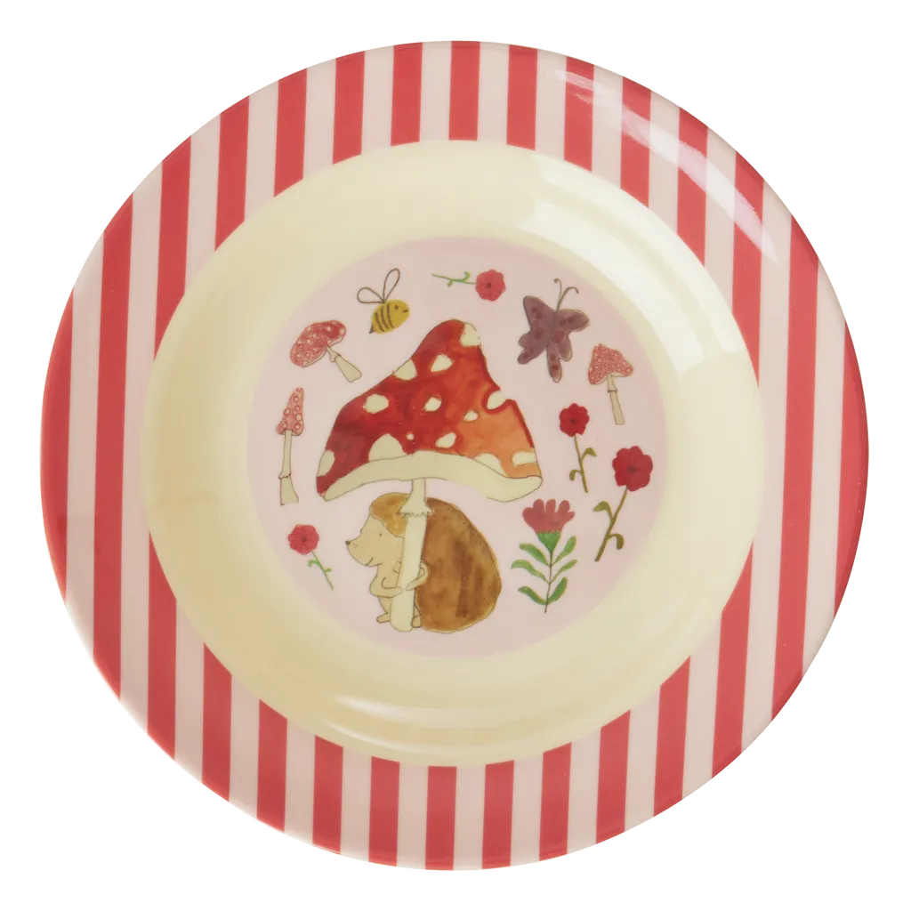 Bowl with Pink Happy Forest Print