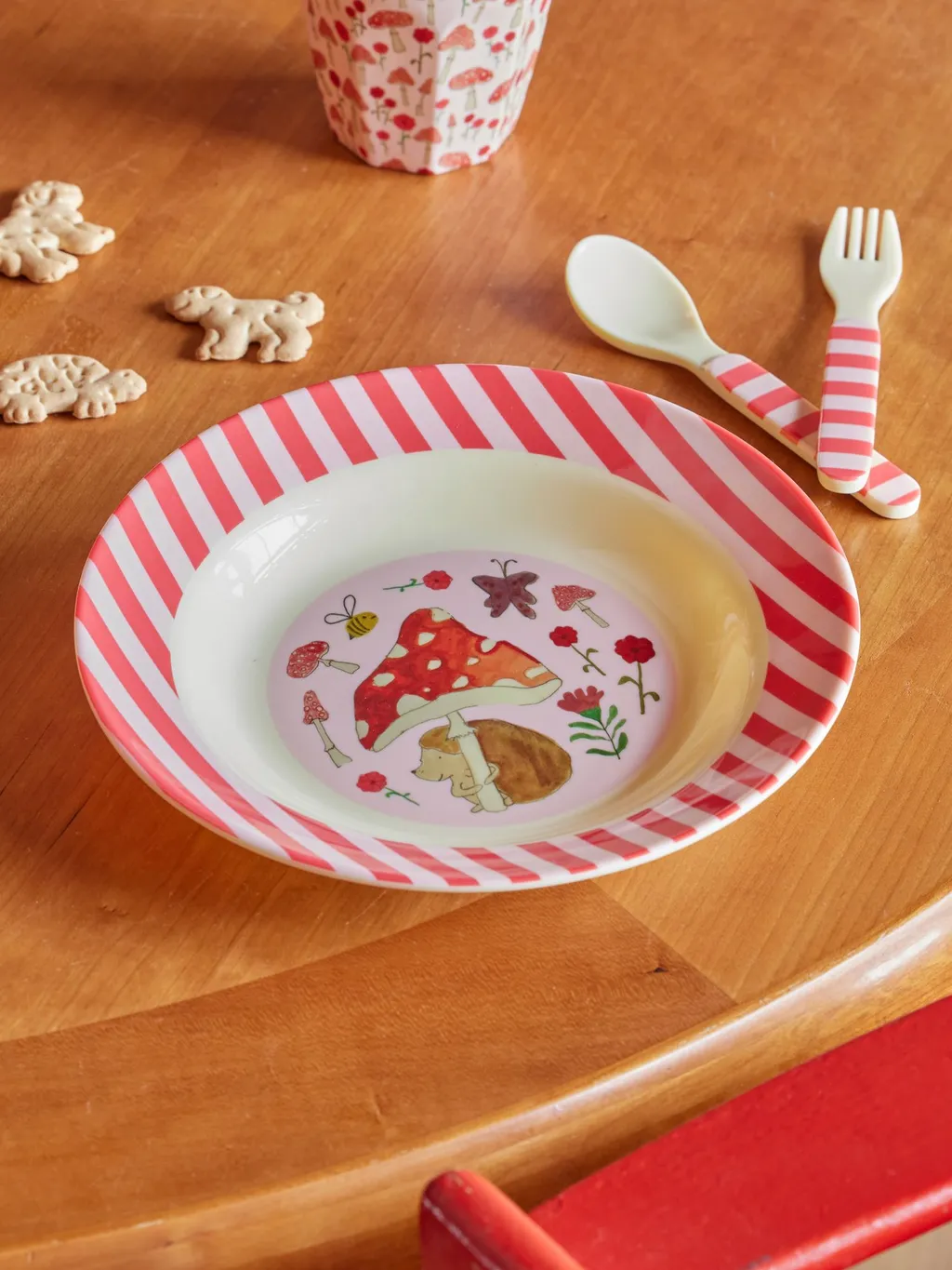 Bowl with Pink Happy Forest Print