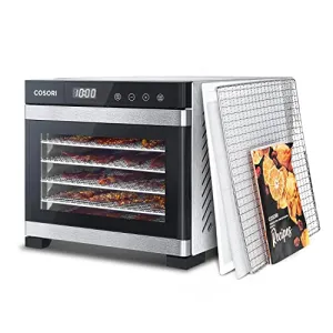 COSORI Food Dehydrator (50 Recipes) for Jerky, Vegetables Fruit, Meat, Dog Treats, Herbs, and Yogurt, Dryer Machine with Temperature Control, 6 Stainless Steel Trays, ETL Listed, Silver