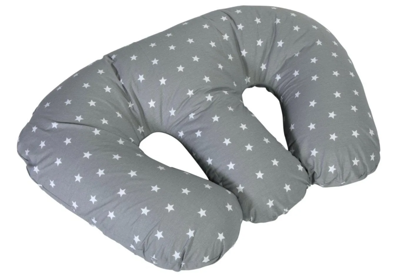 Cuddle Collection Twin Pillow Grey White Stars