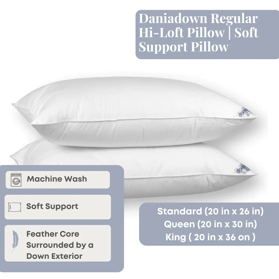 Daniadown Regular Hi-Loft Pillow | Soft Support Pillow