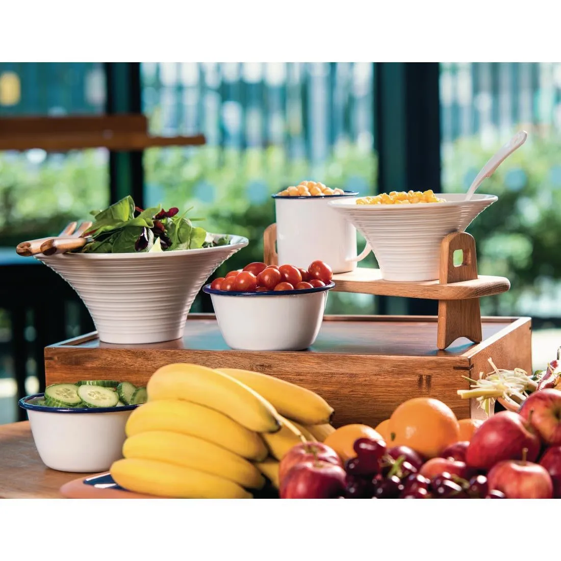 DC389 Olympia Enamel Pudding Bowls 155mm (Pack of 6)