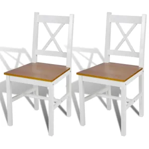 Dining Chairs 2 pcs White Pinewood
