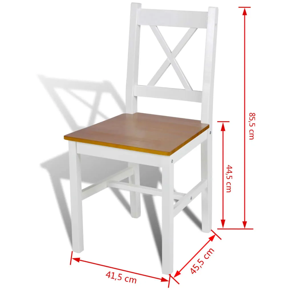 Dining Chairs 2 pcs White Pinewood