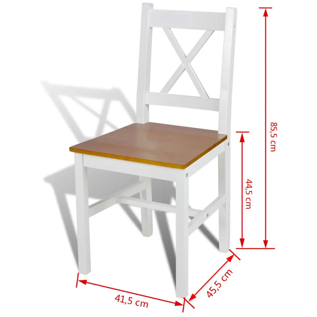 Dining Chairs 4 pcs White Pinewood