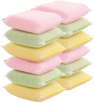 Domadiya Scratch Proof Kitchen Scrubber Pads for Utensils, Dishwashing, Bathroom and Toilet Cleaning, 19mm, Multicolor, Pack of 6