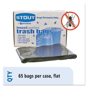 Envision Insect-Repellent Trash Bags, 45 Gal, 2 Mil, 40" X 45", Black, 65/Box - STOP4045K20