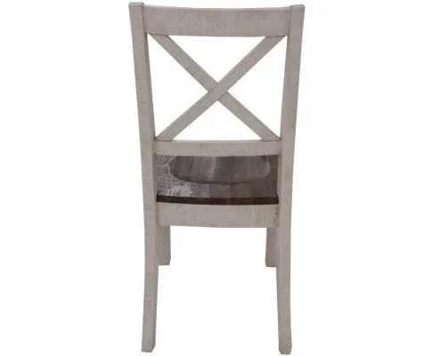 Erica 7pc Dining Set 200cm Table 6 Chair Solid Acacia Wood Timber Brown White