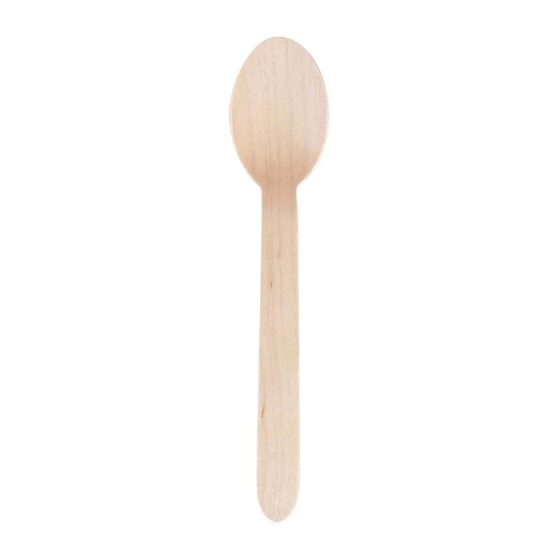 Fiesta Green Biodegradable Disposable Wooden Dessert Spoons (Pack of 100) - CD904