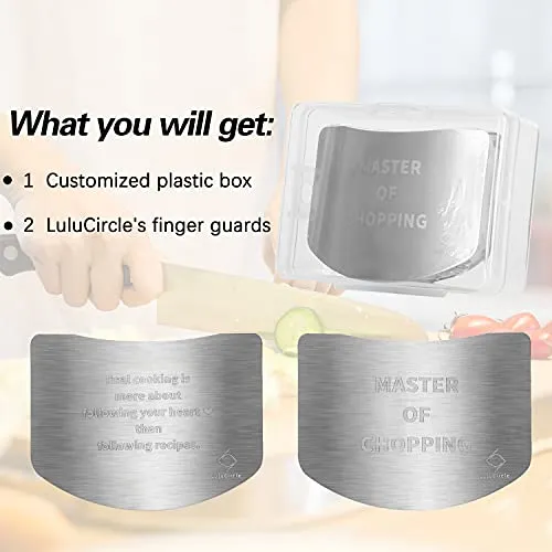 Finger Guards for Cutting, Stainless Steel 304 Finger Guard for Cutting Food, Finger Protectors, Finger Protector, Avoid Hurting When Slicing and Dicing, 2 Pieces