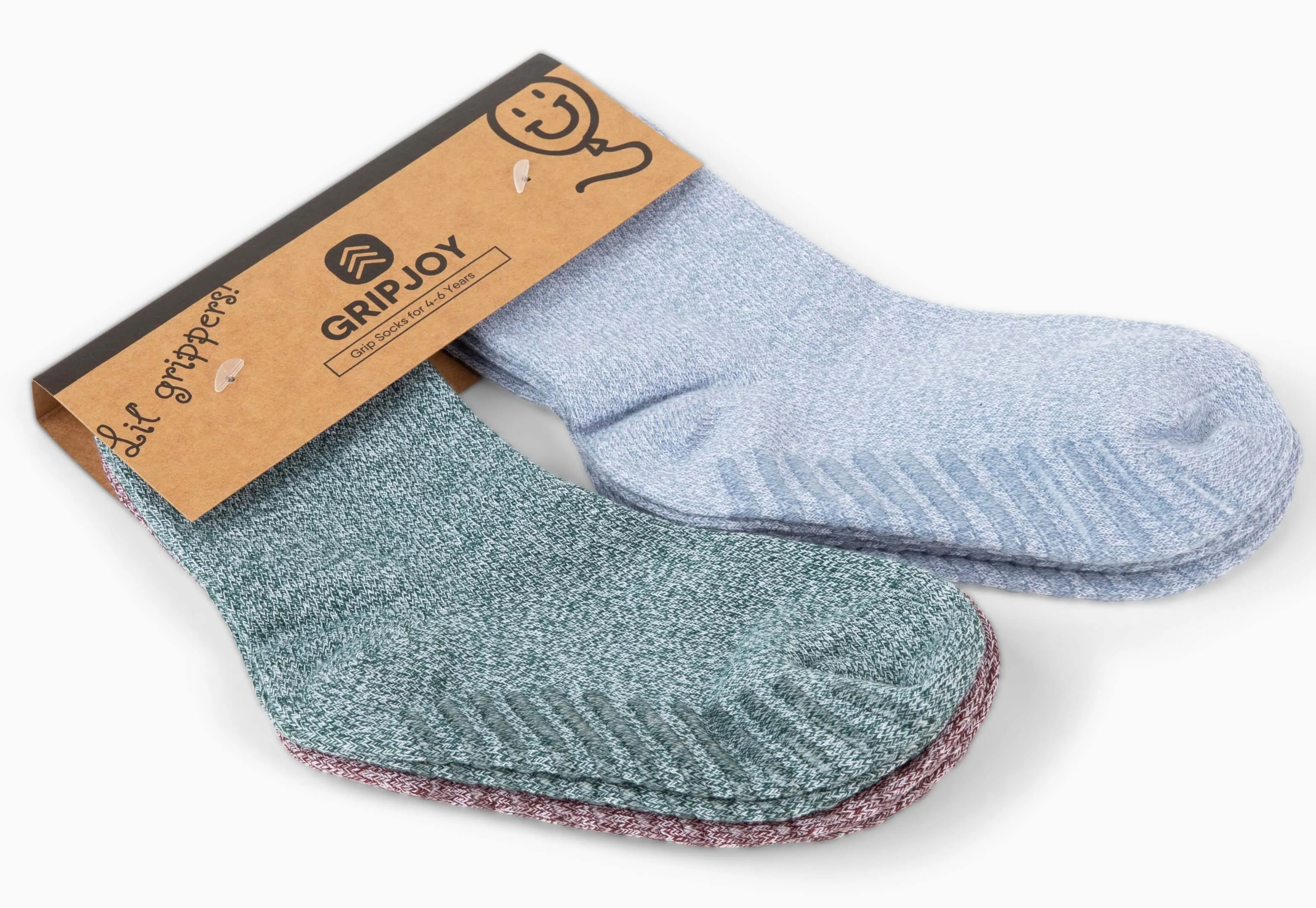 Gripjoy Socks Toddlers & Kids Green, Blue, Maroon Grip Socks - 4 pairs