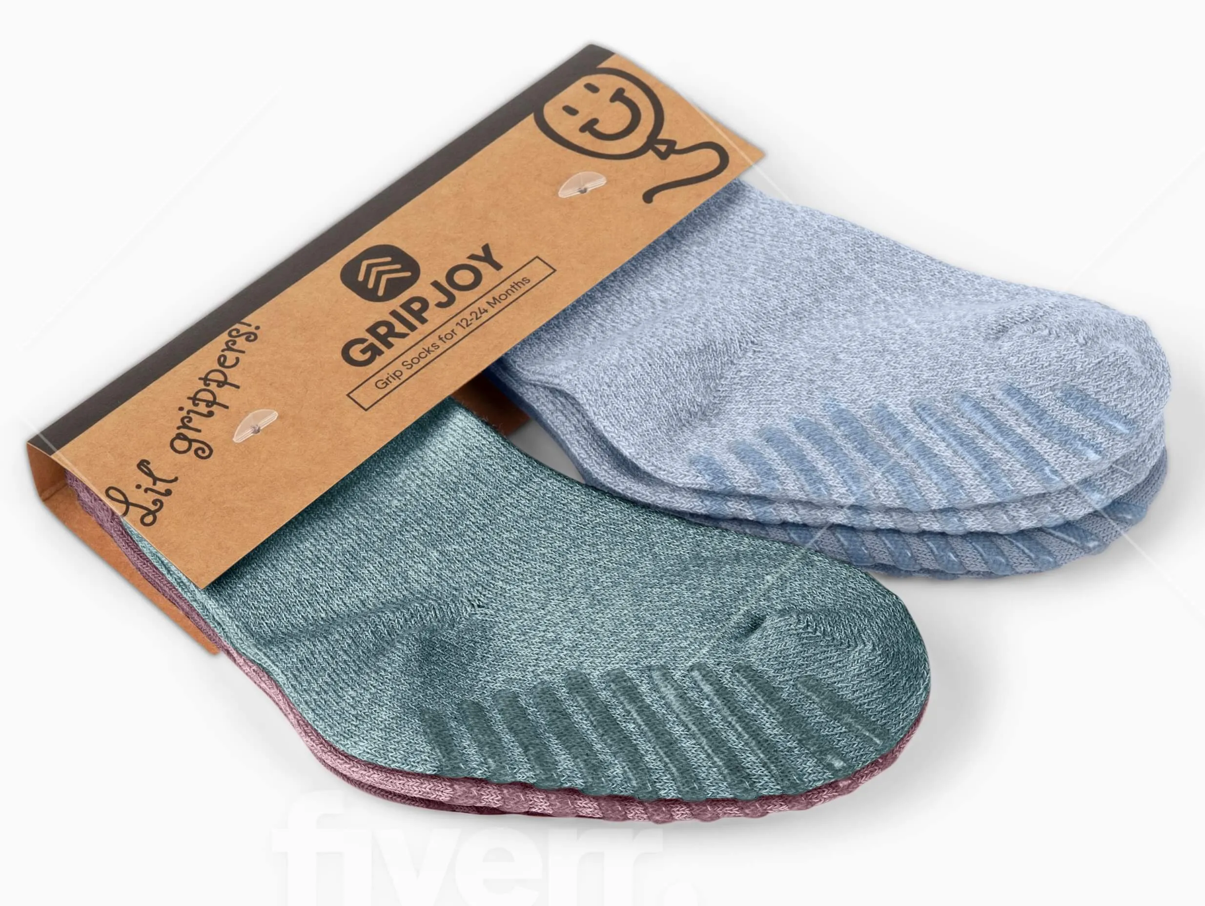 Gripjoy Socks Toddlers & Kids Green, Blue, Maroon Grip Socks - 4 pairs