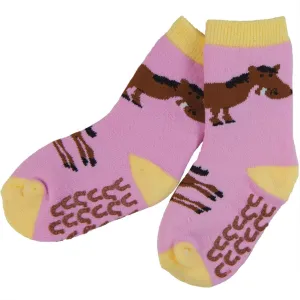 Horse & Shoes Infant Slipper Socks