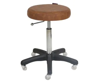 Joiken Turbo Stool (No Back) - Tan Upholstery with Black Base