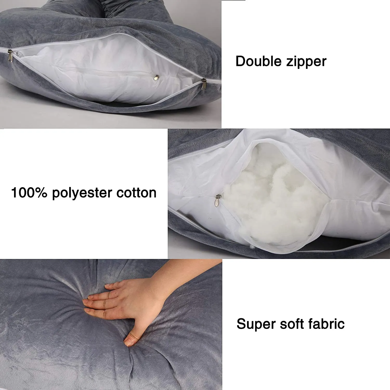 J/U/C-Shaped Pregnancy Pillows 55 Inch Maternity Pillow with Washable Velvet Cover Nursing Support Cushion