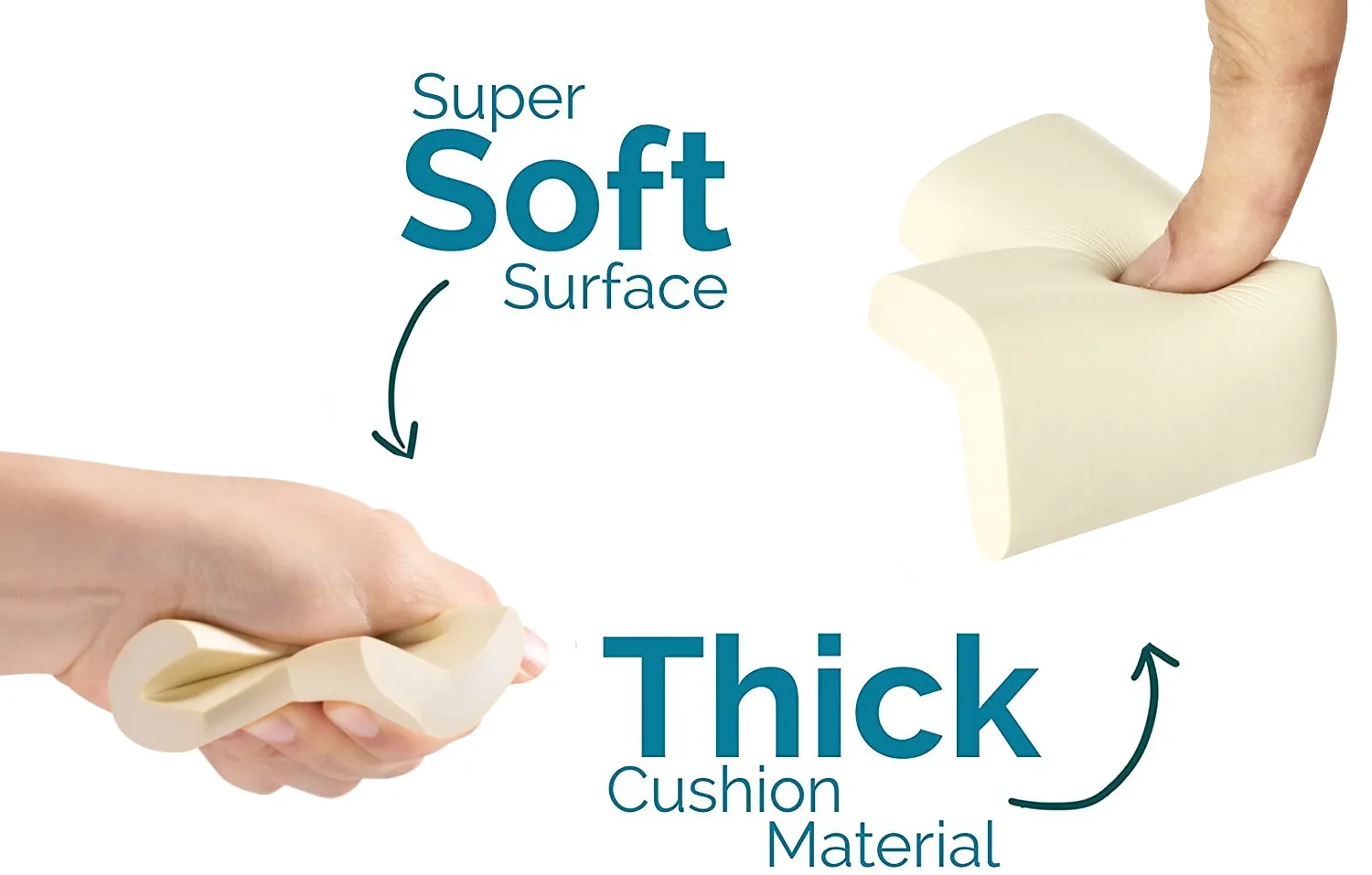 KidDough Baby Proofing Extra Thick Corner Guards-Pack of 10 Off-White Pieces