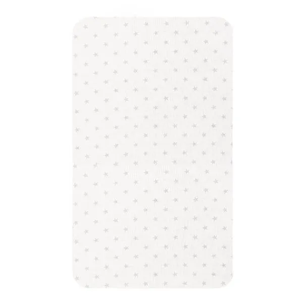 Little Turtle Baby Rectangle Cot Fitted Sheet  Grey Stars