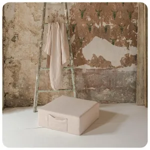 Maison Baba Baba Washed Linen Pouf Pale Pink